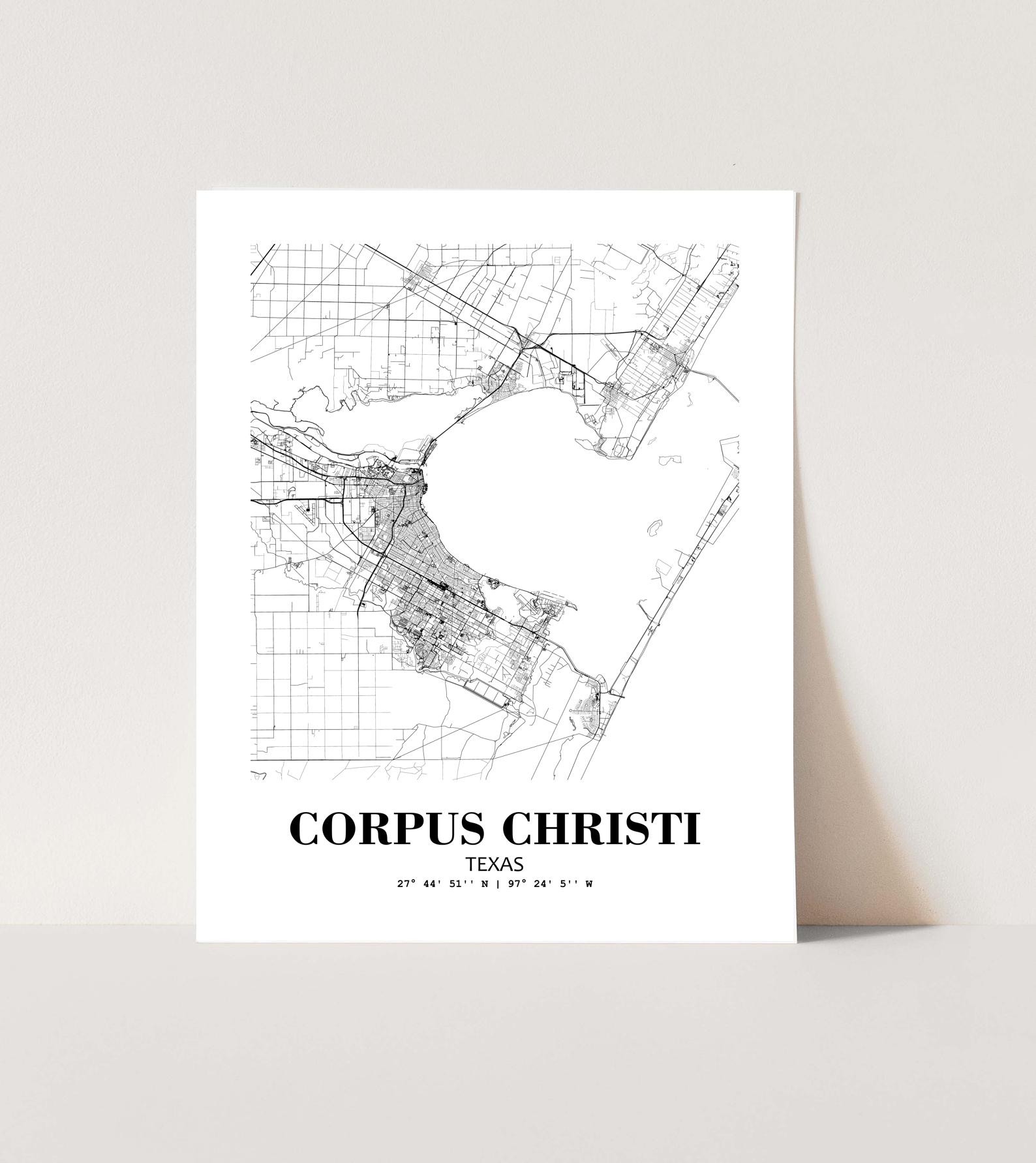 Eleville Unframed Corpus Christi Texas City View Abstract Road Modern Map Art Print Poster Wall Office Home Decor Minimalist Line Art Hometown wgn302 - Image 3