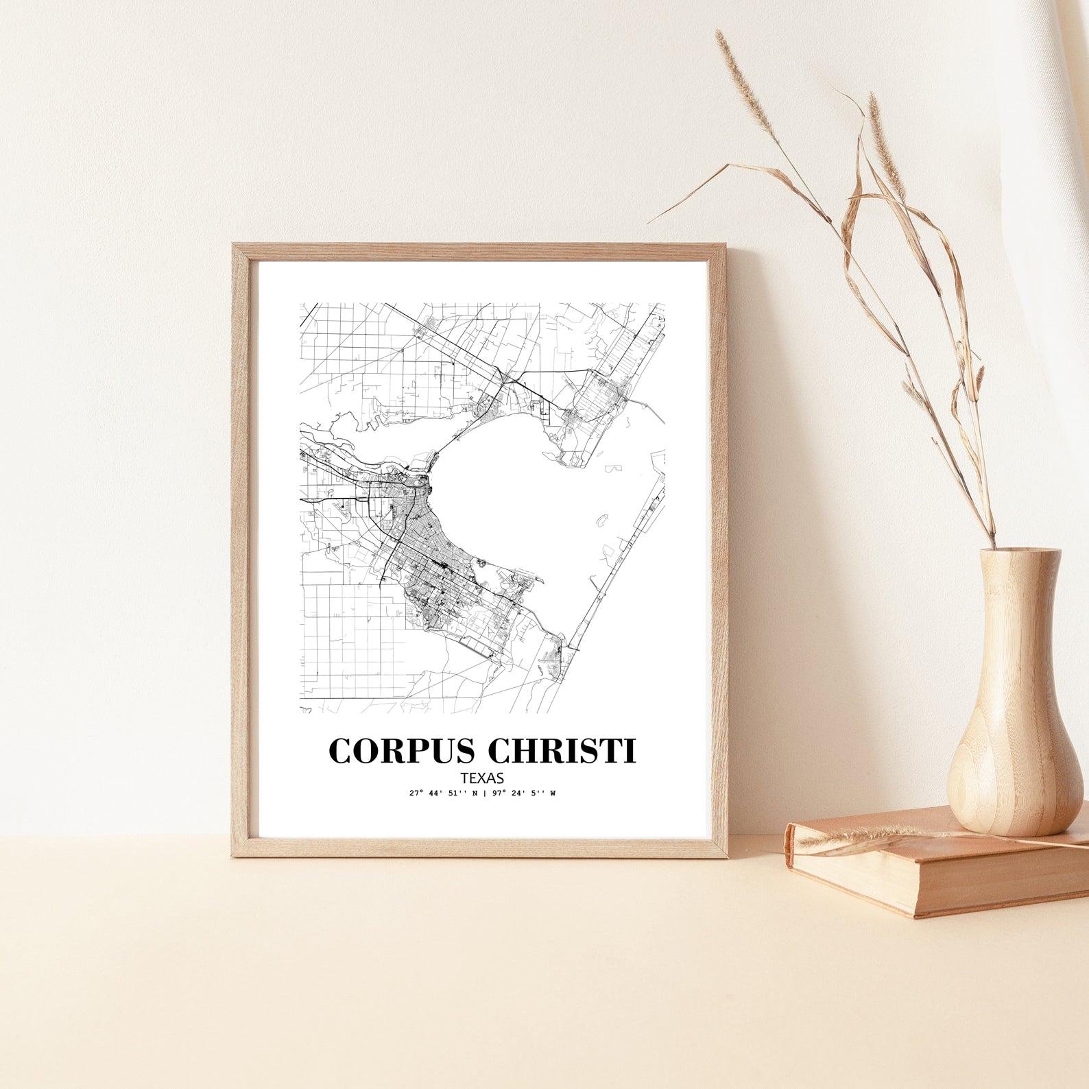 Eleville Unframed Corpus Christi Texas City View Abstract Road Modern Map Art Print Poster Wall Office Home Decor Minimalist Line Art Hometown wgn302 - Image 5