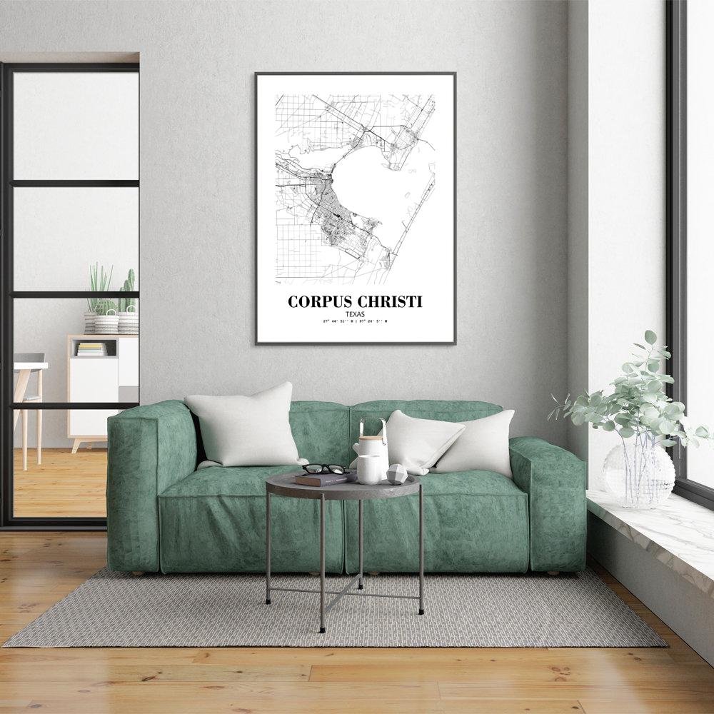 Eleville Unframed Corpus Christi Texas City View Abstract Road Modern Map Art Print Poster Wall Office Home Decor Minimalist Line Art Hometown wgn302 - Image 7