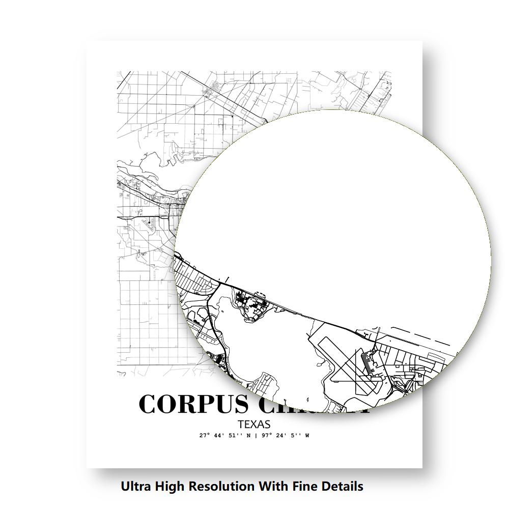 Eleville Unframed Corpus Christi Texas City View Abstract Road Modern Map Art Print Poster Wall Office Home Decor Minimalist Line Art Hometown wgn302 - Image 8