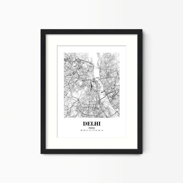 Eleville Unframed Delhi India City View Abstract Road Modern Map Art Print Poster Wall Office Home Decor Minimalist Line Art Hometown wgn305