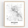 Eleville Unframed Denton Texas City View Abstract Road Modern Map Art Print Poster Wall Office Home Decor Minimalist Line Art Hometown wgn306 - Image 4