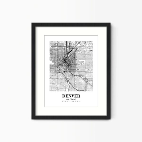 Eleville Unframed Denver Colorado City View Abstract Road Modern Map Art Print Poster Wall Office Home Decor Minimalist Line Art Hometown wgn307