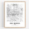 Eleville Unframed Des Moines Iowa City View Abstract Road Modern Map Art Print Poster Wall Office Home Decor Minimalist Line Art Hometown wgn308 - Image 4