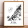 Eleville Unframed Dubai United Arab Emirates City View Abstract Road Modern Map Art Print Poster Wall Office Home Decor Minimalist Line Art Hometown wgn311 - Image 2