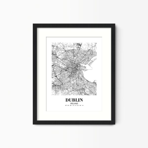 Eleville Unframed Dublin Ireland City View Abstract Road Modern Map Art Print Poster Wall Office Home Decor Minimalist Line Art Hometown wgn312
