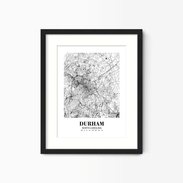 Eleville Unframed Durham North Carolina City View Abstract Road Modern Map Art Print Poster Wall Office Home Decor Minimalist Line Art Hometown wgn313