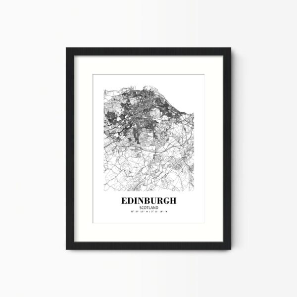 Eleville Unframed Edinburgh Scotland City View Abstract Road Modern Map Art Print Poster Wall Office Home Decor Minimalist Line Art Hometown wgn315