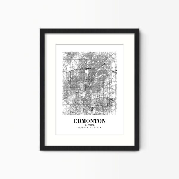 Eleville Unframed Edmonton Alberta City View Abstract Road Modern Map Art Print Poster Wall Office Home Decor Minimalist Line Art Hometown wgn316