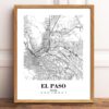 Eleville Unframed El Paso Texas City View Abstract Road Modern Map Art Print Poster Wall Office Home Decor Minimalist Line Art Hometown wgn317 - Image 2