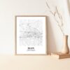 Eleville Unframed Elon North Carolina City View Abstract Road Modern Map Art Print Poster Wall Office Home Decor Minimalist Line Art Hometown wgn318 - Image 5