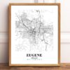 Eleville Unframed Eugene Oregon City View Abstract Road Modern Map Art Print Poster Wall Office Home Decor Minimalist Line Art Hometown wgn319 - Image 2