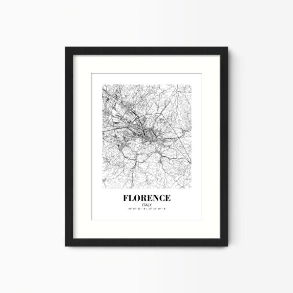 Eleville Unframed Florence Italy City View Abstract Road Modern Map Art Print Poster Wall Office Home Decor Minimalist Line Art Hometown wgn321