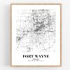 Eleville Unframed Fort Wayne Indiana City View Abstract Road Modern Map Art Print Poster Wall Office Home Decor Minimalist Line Art Hometown wgn323 - Image 4
