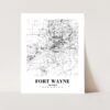 Eleville Unframed Fort Wayne Indiana City View Abstract Road Modern Map Art Print Poster Wall Office Home Decor Minimalist Line Art Hometown wgn323 - Image 3