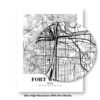 Eleville Unframed Fort Worth Texas City View Abstract Road Modern Map Art Print Poster Wall Office Home Decor Minimalist Line Art Hometown wgn324 - Image 8