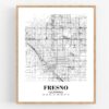 Eleville Unframed Fresno California City View Abstract Road Modern Map Art Print Poster Wall Office Home Decor Minimalist Line Art Hometown wgn325 - Image 4