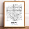 Eleville Unframed Fresno California City View Abstract Road Modern Map Art Print Poster Wall Office Home Decor Minimalist Line Art Hometown wgn325 - Image 2