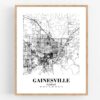 Eleville Unframed Gainesville Florida City View Abstract Road Modern Map Art Print Poster Wall Office Home Decor Minimalist Line Art Hometown wgn326 - Image 4