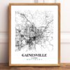 Eleville Unframed Gainesville Florida City View Abstract Road Modern Map Art Print Poster Wall Office Home Decor Minimalist Line Art Hometown wgn326 - Image 2