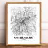 Eleville Unframed Gothenburg Sweden City View Abstract Road Modern Map Art Print Poster Wall Office Home Decor Minimalist Line Art Hometown wgn329 - Image 2