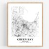 Eleville Unframed Green Bay Wisconsin City View Abstract Road Modern Map Art Print Poster Wall Office Home Decor Minimalist Line Art Hometown wgn332 - Image 4