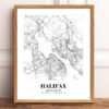 Eleville Unframed Halifax Nova Scotia City View Abstract Road Modern Map Art Print Poster Wall Office Home Decor Minimalist Line Art Hometown wgn336 - Image 2