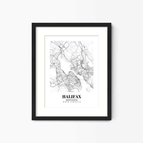 Eleville Unframed Halifax Nova Scotia City View Abstract Road Modern Map Art Print Poster Wall Office Home Decor Minimalist Line Art Hometown wgn336