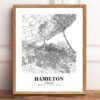 Eleville Unframed Hamilton Canada City View Abstract Road Modern Map Art Print Poster Wall Office Home Decor Minimalist Line Art Hometown wgn338 - Image 2