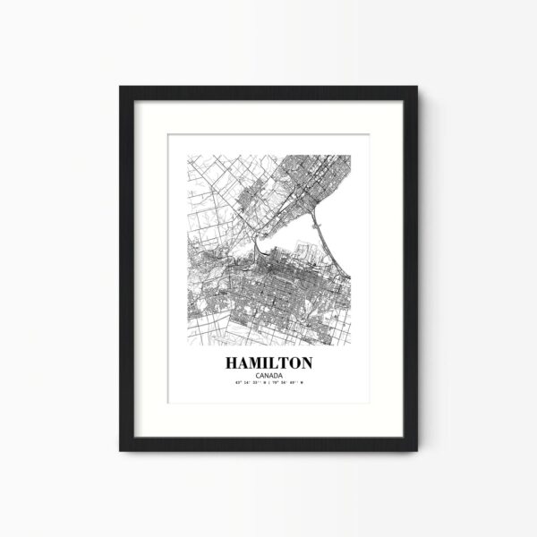 Eleville Unframed Hamilton Canada City View Abstract Road Modern Map Art Print Poster Wall Office Home Decor Minimalist Line Art Hometown wgn338