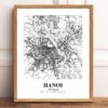 Eleville Unframed Hanoi Vietnam City View Abstract Road Modern Map Art Print Poster Wall Office Home Decor Minimalist Line Art Hometown wgn339 - Image 2