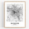 Eleville Unframed Hanover Germany City View Abstract Road Modern Map Art Print Poster Wall Office Home Decor Minimalist Line Art Hometown wgn340 - Image 4
