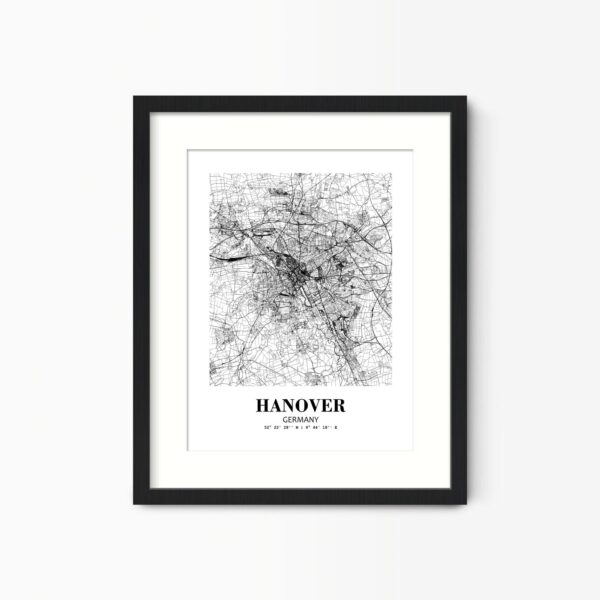 Eleville Unframed Hanover Germany City View Abstract Road Modern Map Art Print Poster Wall Office Home Decor Minimalist Line Art Hometown wgn340