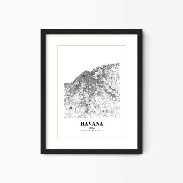 Eleville Unframed Havana Cuba City View Abstract Road Modern Map Art Print Poster Wall Office Home Decor Minimalist Line Art Hometown wgn342