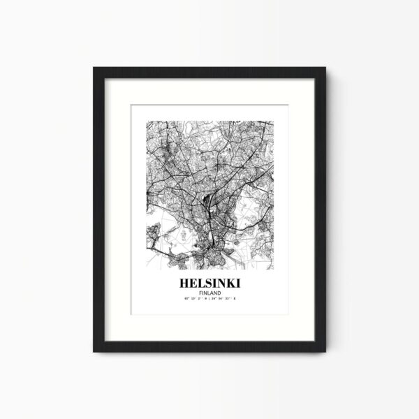 Eleville Unframed Helsinki Finland City View Abstract Road Modern Map Art Print Poster Wall Office Home Decor Minimalist Line Art Hometown wgn343