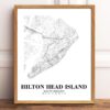 Eleville Unframed Hilton Head Island South Carolina City View Abstract Road Modern Map Art Print Poster Wall Office Home Decor Minimalist Line Art Hometown wgn344 - Image 2