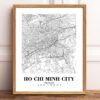 Eleville Unframed Ho Chi Minh City Vietnam City View Abstract Road Modern Map Art Print Poster Wall Office Home Decor Minimalist Line Art Hometown wgn345 - Image 2