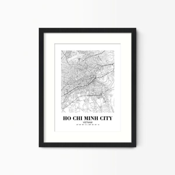 Eleville Unframed Ho Chi Minh City Vietnam City View Abstract Road Modern Map Art Print Poster Wall Office Home Decor Minimalist Line Art Hometown wgn345