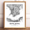 Eleville Unframed Hong Kong China City View Abstract Road Modern Map Art Print Poster Wall Office Home Decor Minimalist Line Art Hometown wgn346 - Image 2