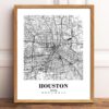 Eleville Unframed Houston Texas City View Abstract Road Modern Map Art Print Poster Wall Office Home Decor Minimalist Line Art Hometown wgn348 - Image 2