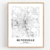 Eleville Unframed Huntsville Alabama City View Abstract Road Modern Map Art Print Poster Wall Office Home Decor Minimalist Line Art Hometown wgn350 - Image 4