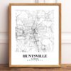 Eleville Unframed Huntsville Alabama City View Abstract Road Modern Map Art Print Poster Wall Office Home Decor Minimalist Line Art Hometown wgn350 - Image 2