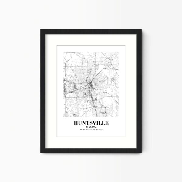 Eleville Unframed Huntsville Alabama City View Abstract Road Modern Map Art Print Poster Wall Office Home Decor Minimalist Line Art Hometown wgn350
