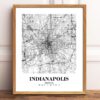 Eleville Unframed Indianapolis Indiana City View Abstract Road Modern Map Art Print Poster Wall Office Home Decor Minimalist Line Art Hometown wgn351 - Image 2