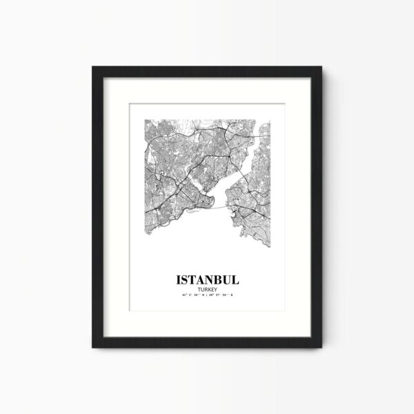 Eleville Unframed Istanbul Turkey City View Abstract Road Modern Map Art Print Poster Wall Office Home Decor Minimalist Line Art Hometown wgn352