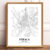 Eleville Unframed Ithaca New York City View Abstract Road Modern Map Art Print Poster Wall Office Home Decor Minimalist Line Art Hometown wgn353 - Image 2