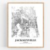 Eleville Unframed Jacksonville Florida City View Abstract Road Modern Map Art Print Poster Wall Office Home Decor Minimalist Line Art Hometown wgn354 - Image 4