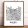Eleville Unframed Jakarta Indonesia City View Abstract Road Modern Map Art Print Poster Wall Office Home Decor Minimalist Line Art Hometown wgn355 - Image 2