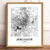 Eleville Unframed Jerusalem Israel City View Abstract Road Modern Map Art Print Poster Wall Office Home Decor Minimalist Line Art Hometown wgn356 - Image 2