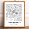 Eleville Unframed Johannesburg South Africa City View Abstract Road Modern Map Art Print Poster Wall Office Home Decor Minimalist Line Art Hometown wgn357 - Image 2